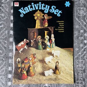 VTG Whitman 1973 Christmas Nativity Set Press Out Paper Doll Book NEW 10" x 14"